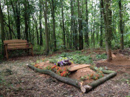 A natural burial at Respect woodland green burial ground.