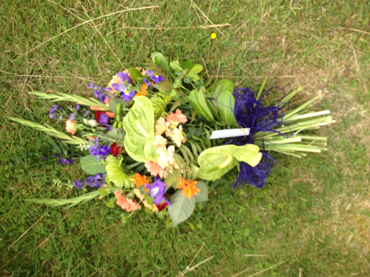 Raffia Hand Tied Flowers suitable for Green Burial Respect Woodland