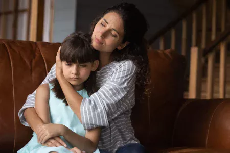 Child grieving after loss of a family pet.